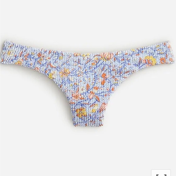 J Crew Scrunchie Hipster Bikini Bottom Blue Afternoon Floral L(12-14) NWT - Picture 1 of 6